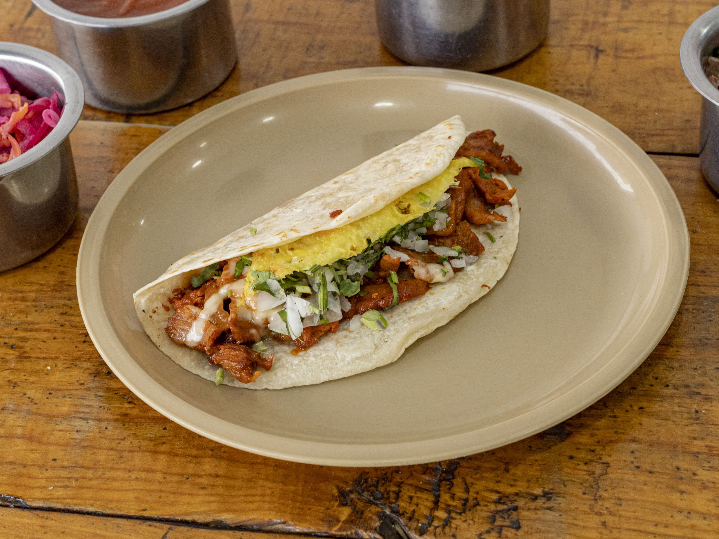 Taco con Tortilla de Harina & Queso