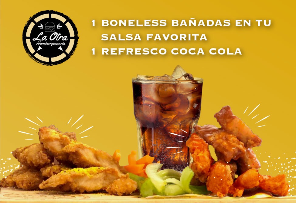 Combo - Orden Boneless + Papas + 2 Coca Cola