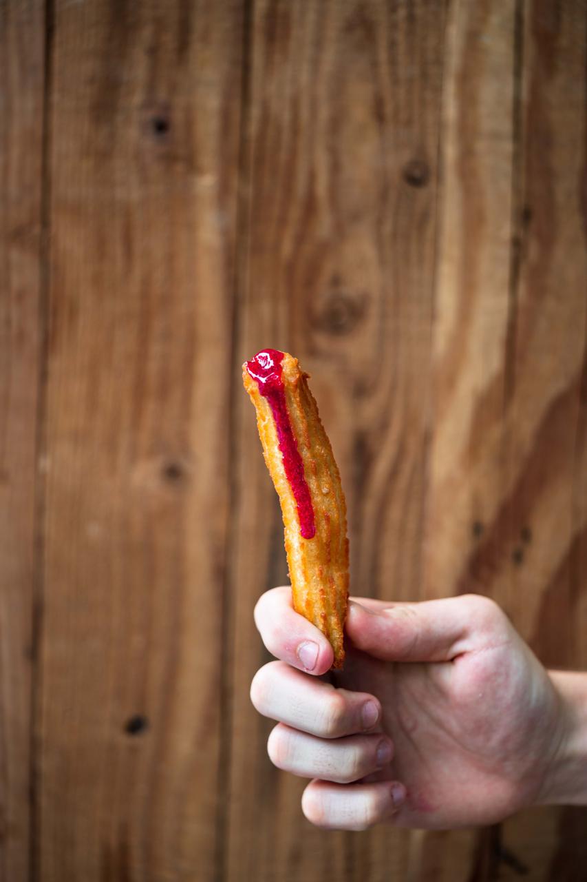 Churros Rellenos de Frutos Rojos
