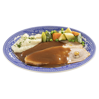 Pierna mechada con chabacano y tocino