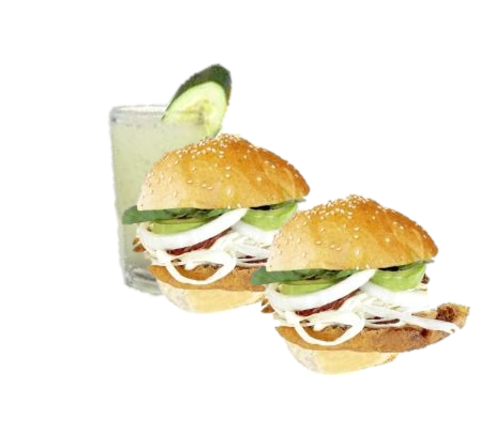 Combo atómico 2 cemitas + 1 agua de 1 lt