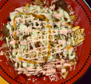 SalchiPollo + Cocktail de Fresa