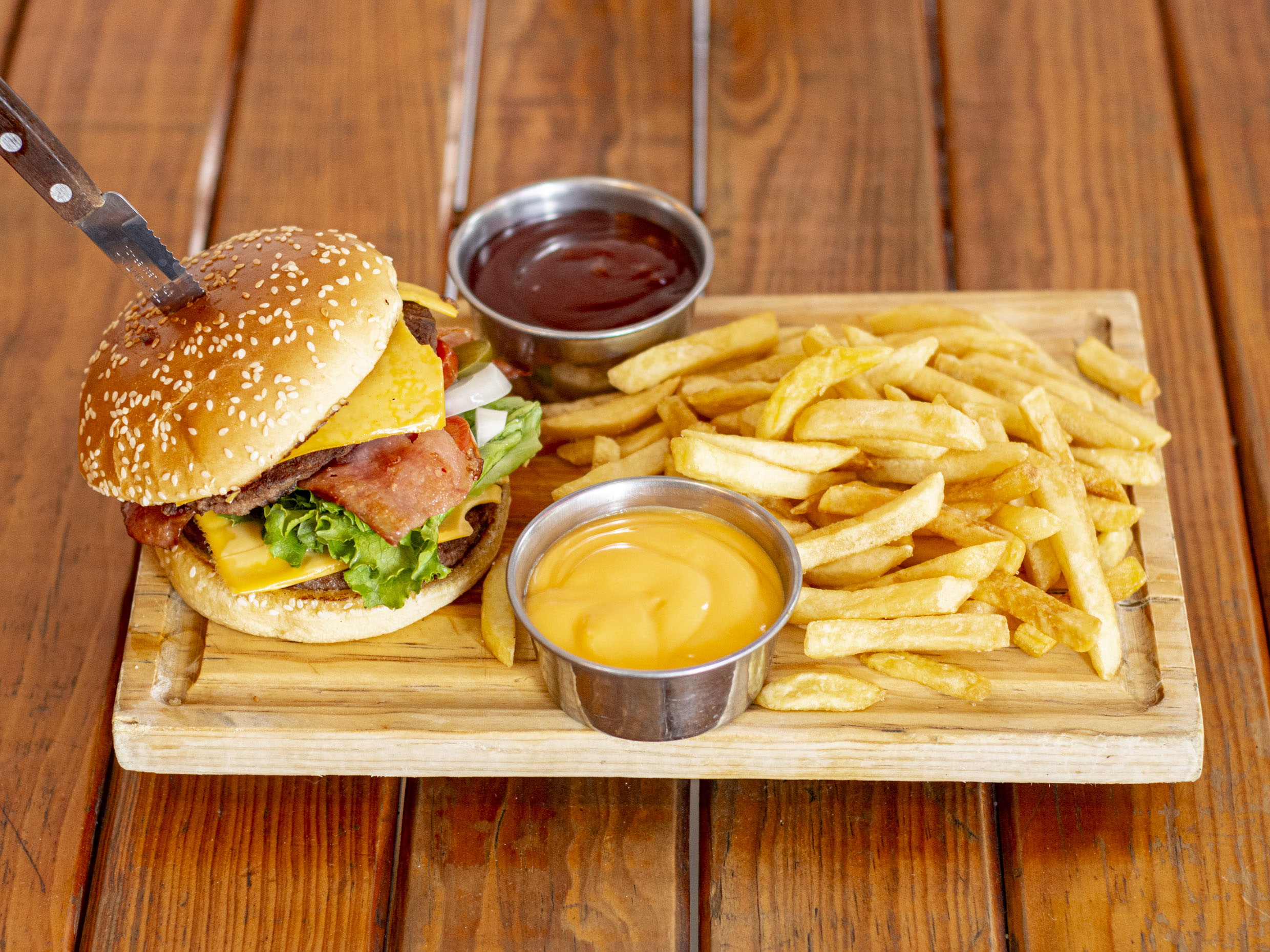 Hamburguesa New York  con Papas