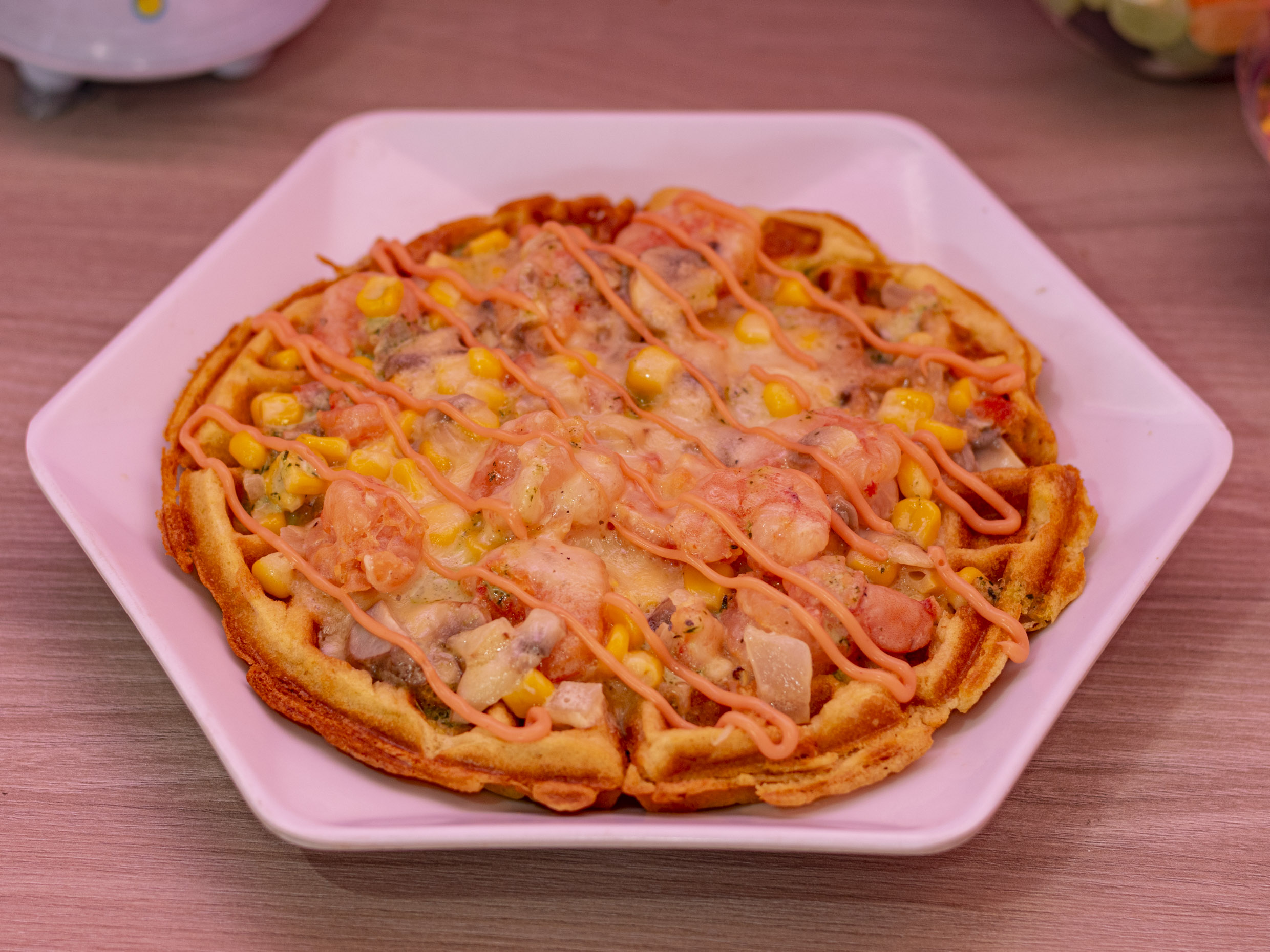 Waffle de Camarones