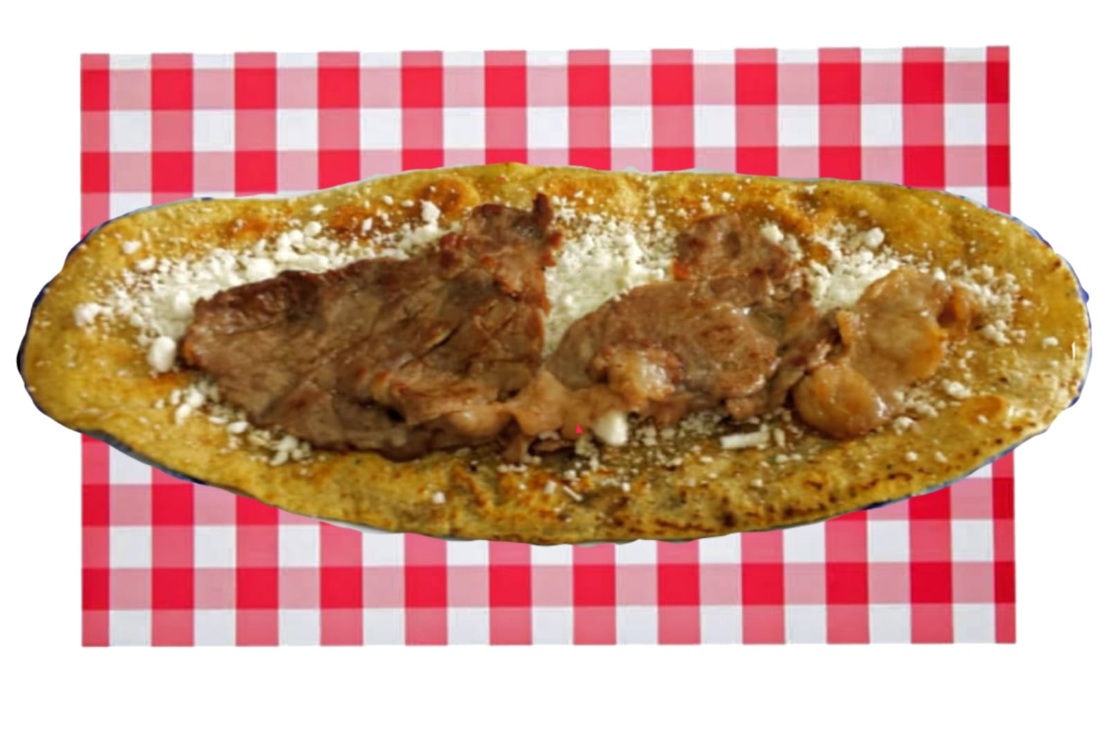 Huarache de Bisteck con Nopales