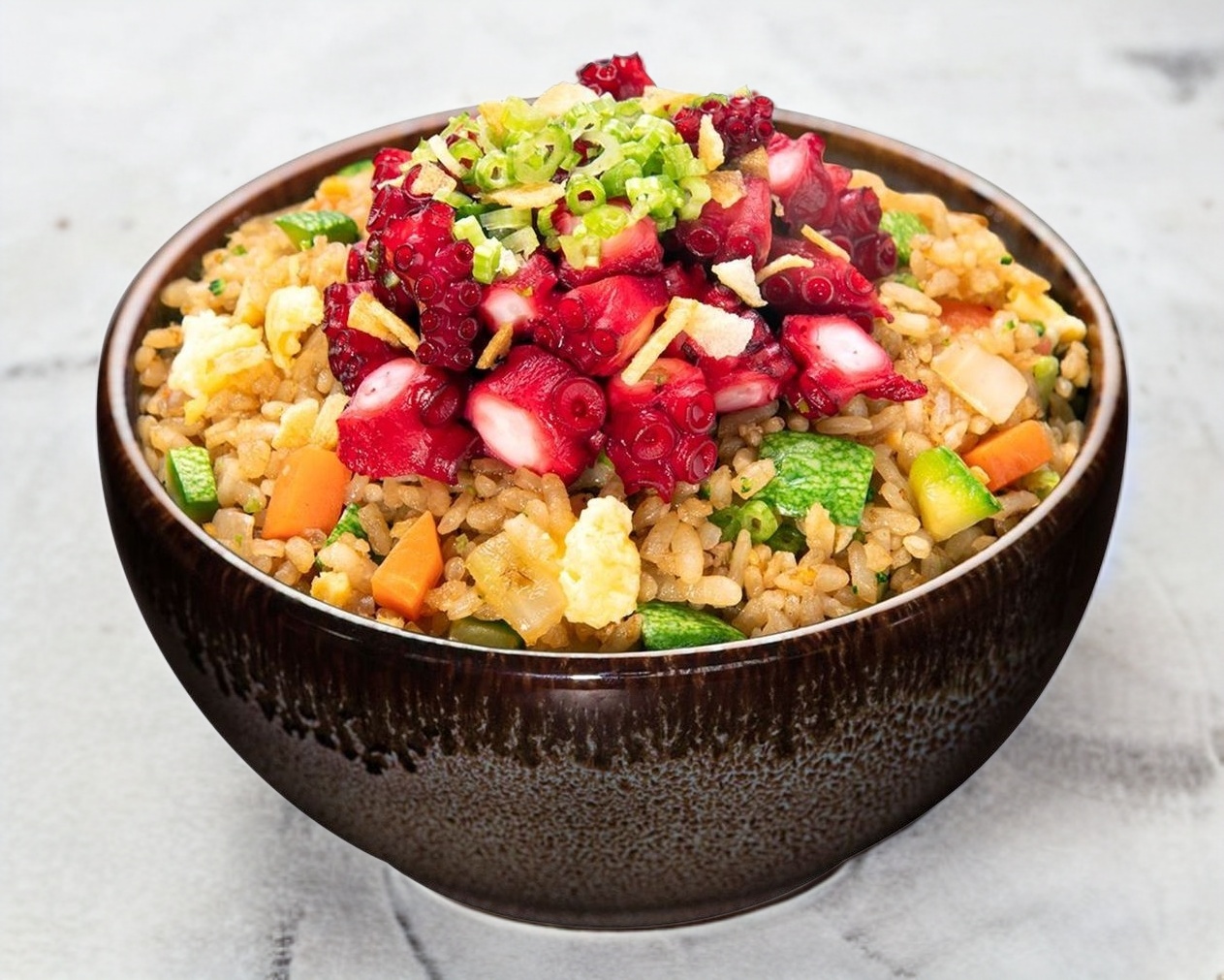 YAKIMESHI CON PULPO AL AJO