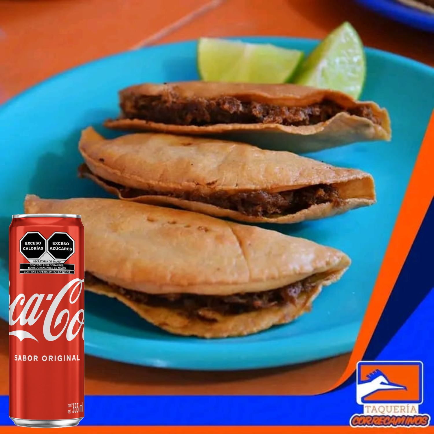 Combo-Coca Cola+Tacos de Maíz+Coca Cola 355 ml