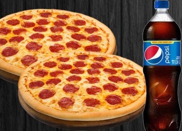 Paquete #1 (2 Pizzas Pepperoni +1 Refresco de 1.5)