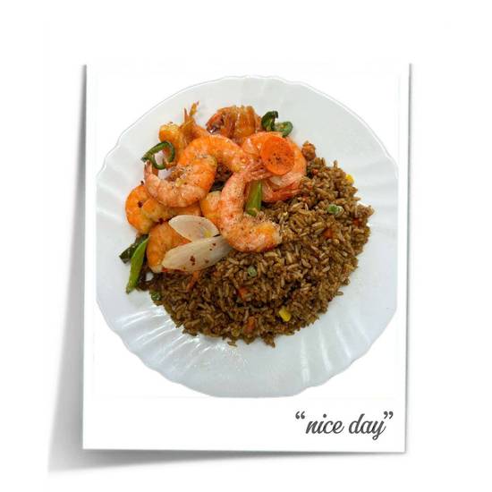 Camarón+arroz o Pasta