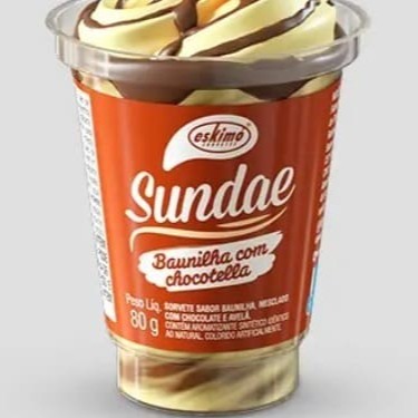 Sorvete Baunilha com chocotela.