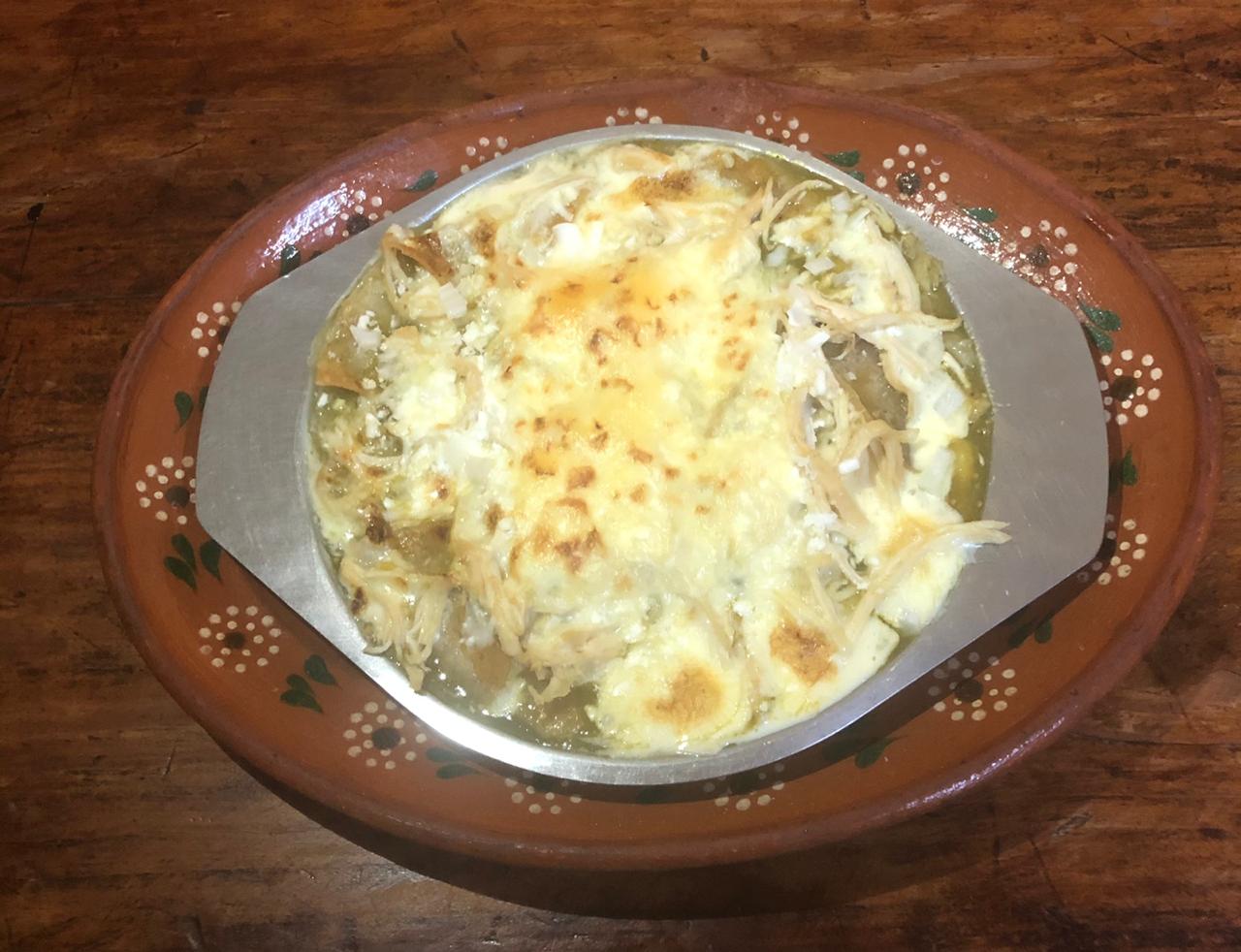 Chilaquiles de pollo Gratinados