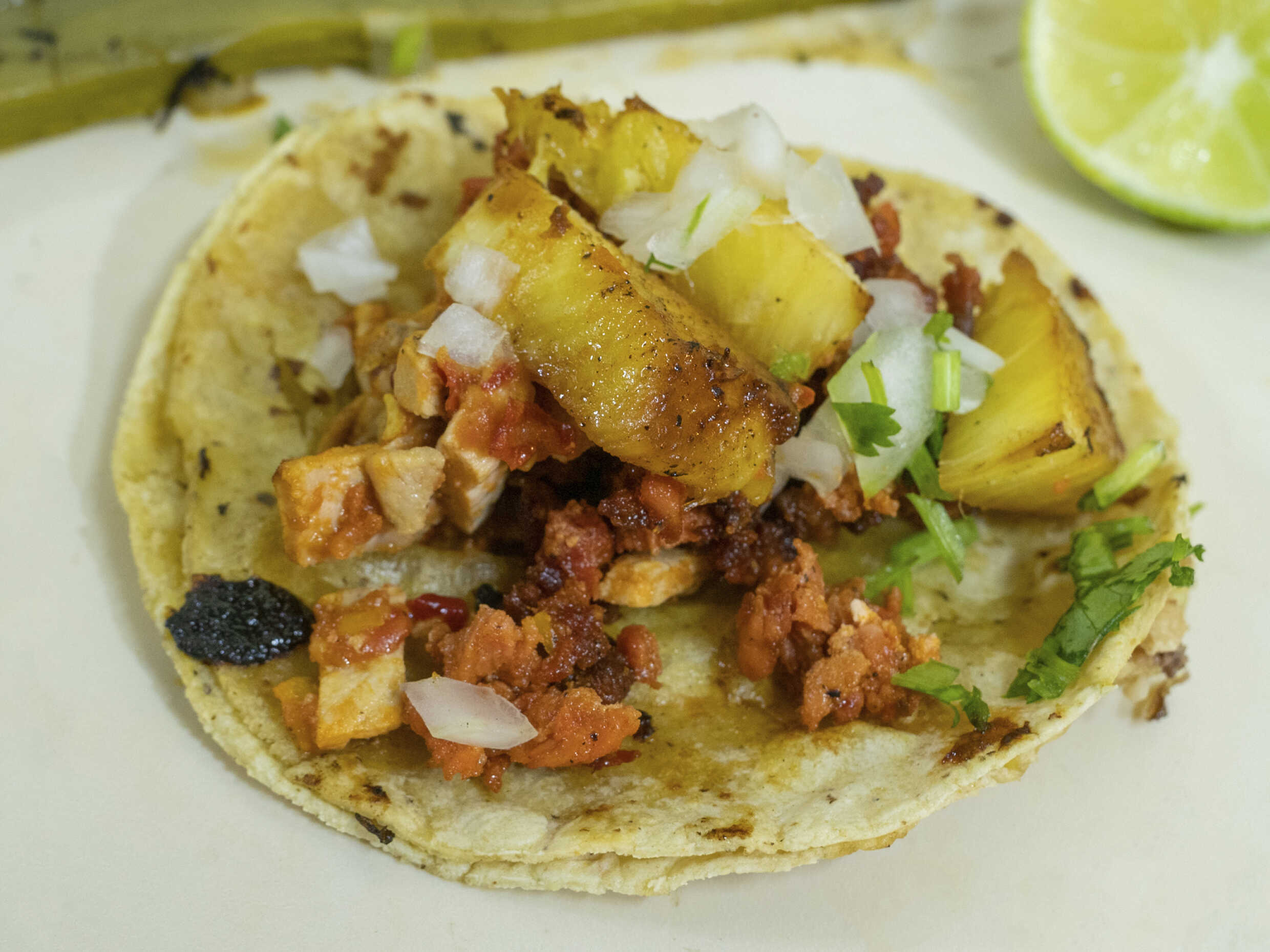 Taco Sencillo (Pastor) Tortilla de Maíz