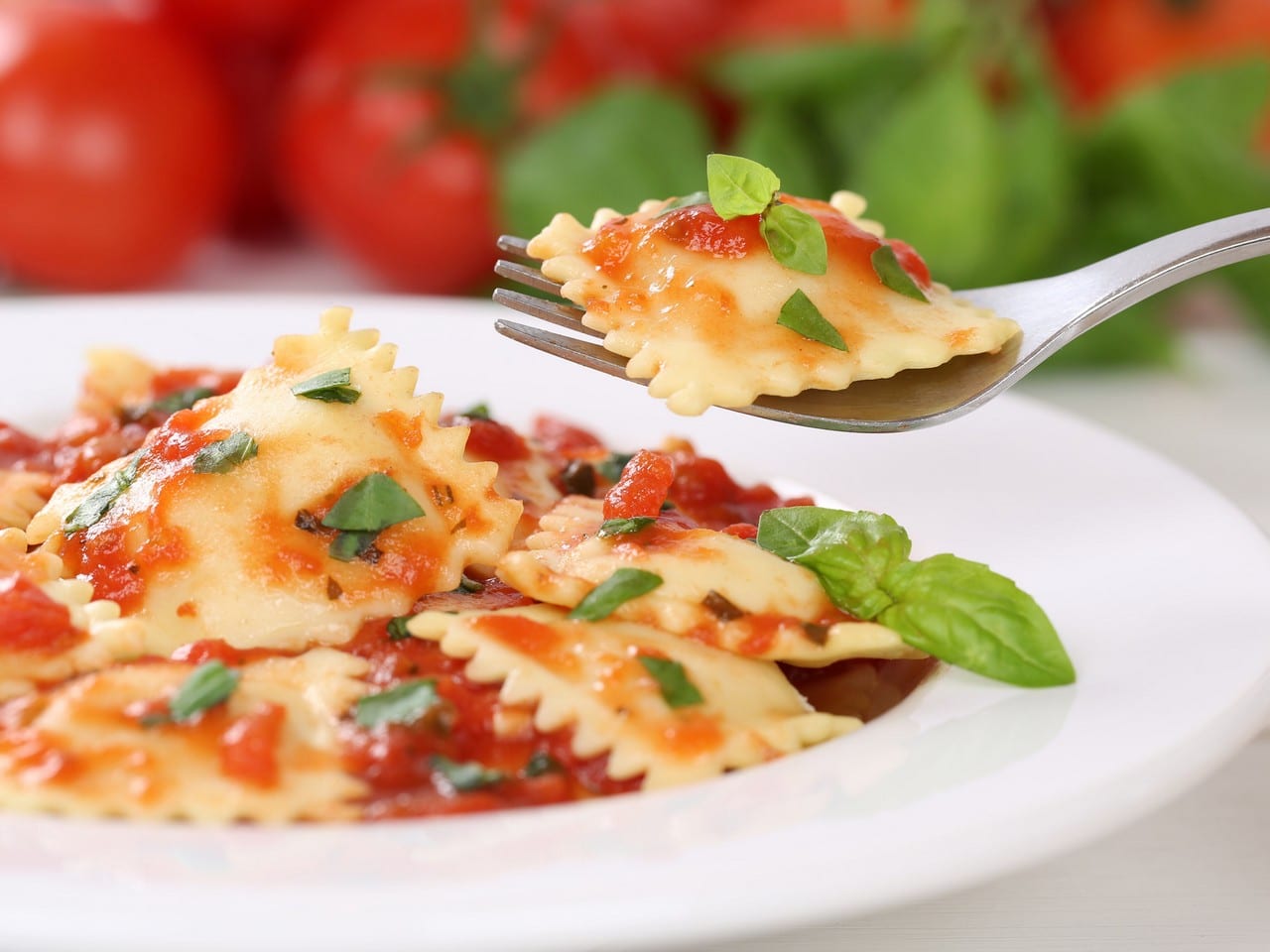 Raviolis de Carne en Salsa Pomodoro