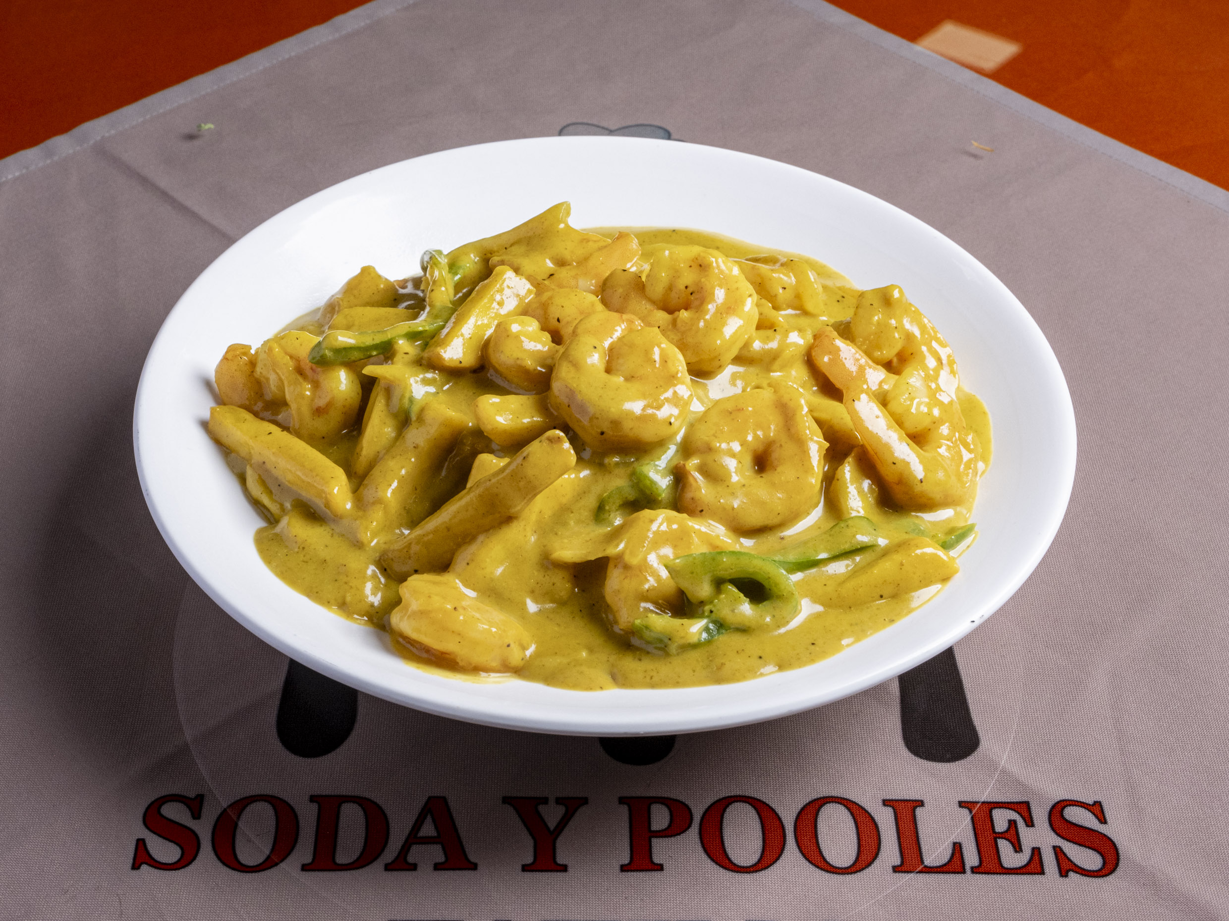 Arroz con Camarones en Salsa Curry Picante