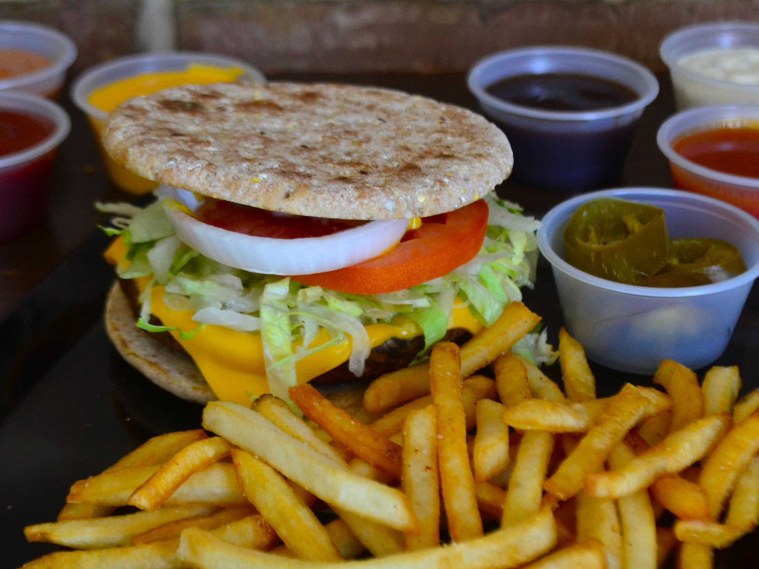 Hamburguesa Portobello con papas