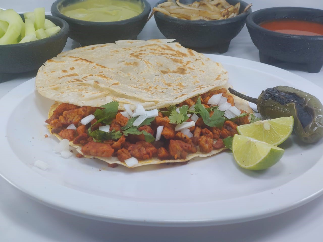 Taco Adobada Estilo Tecate de Harina