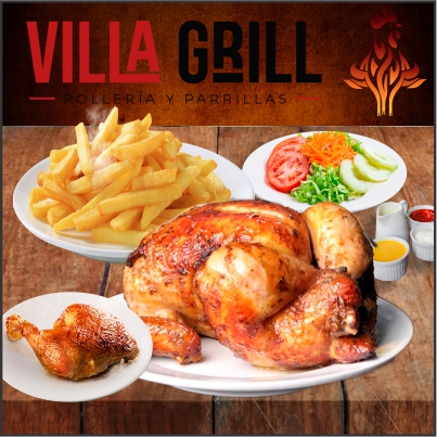 Oferta Villa Grill: 1 Pollo 1/4 más Gaseosa