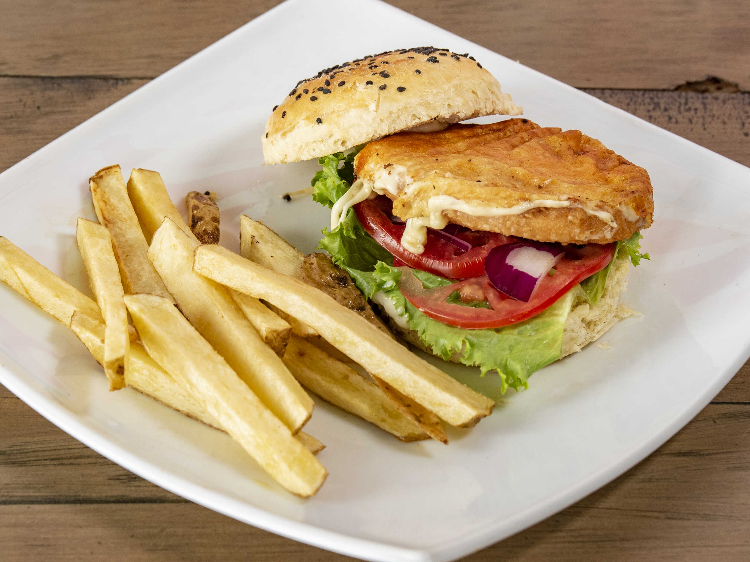 Hamburguesa de Pollo Tempura