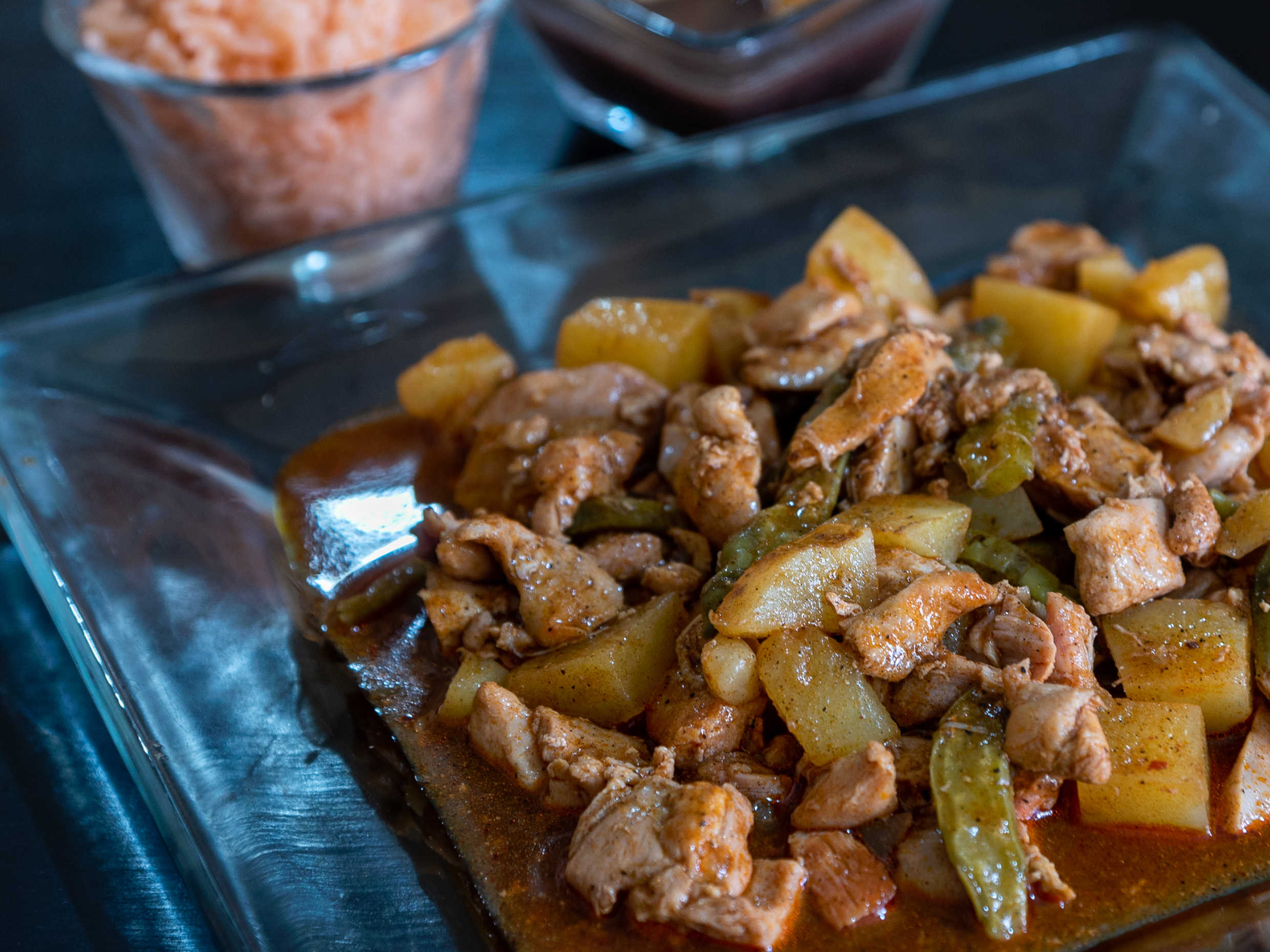 Fajitas de pollo con nopal y papa (media)