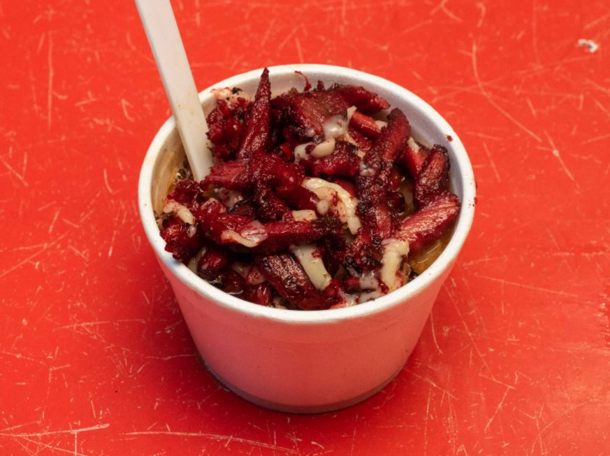 Frijoles con Trompo y Queso