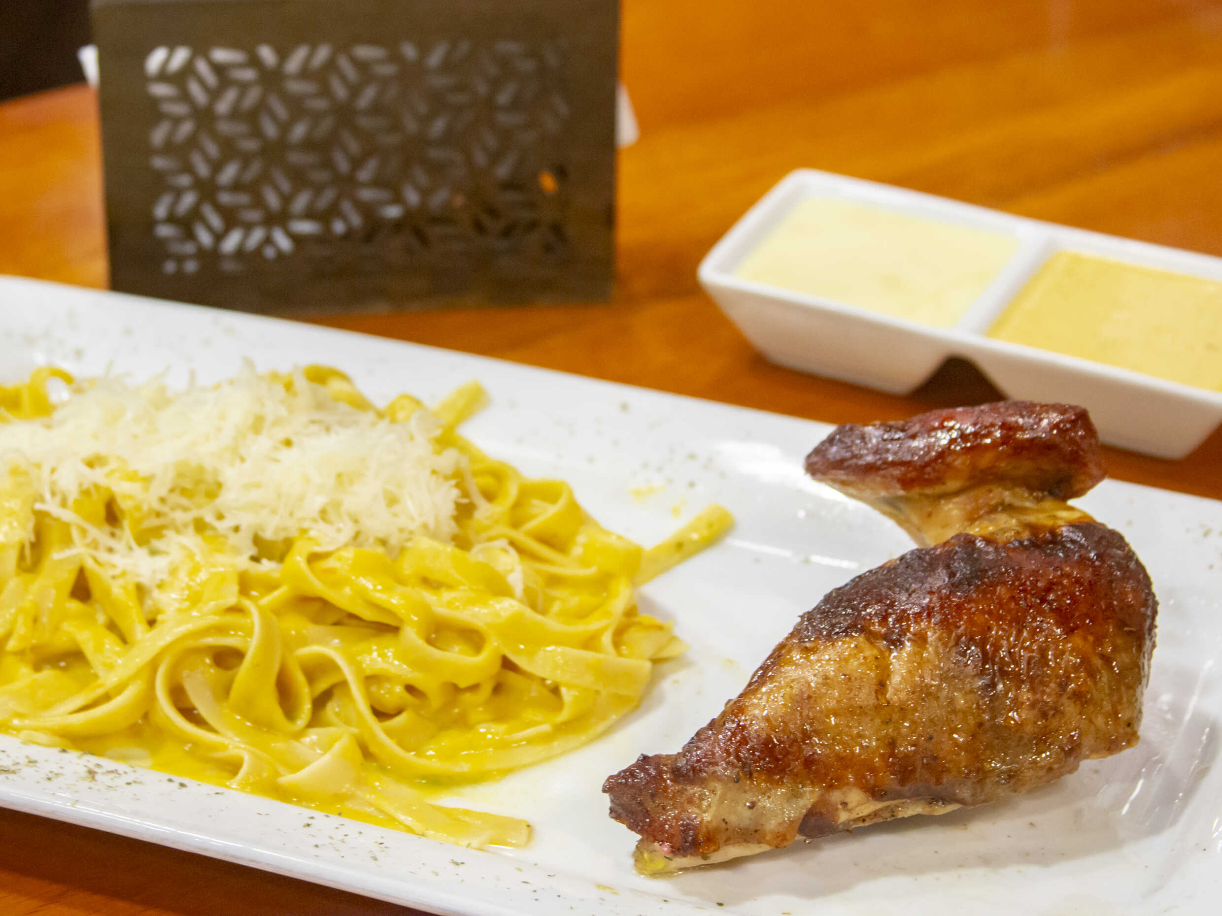 A lo Alfredo con bistec