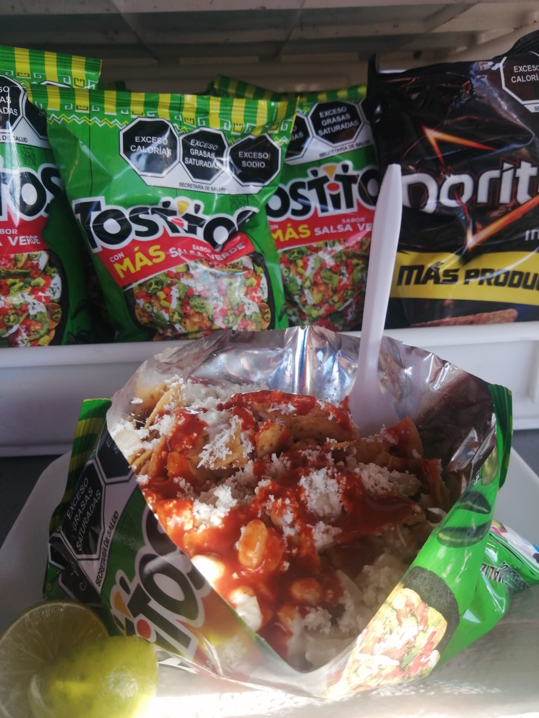 Tostilocos con Camarón