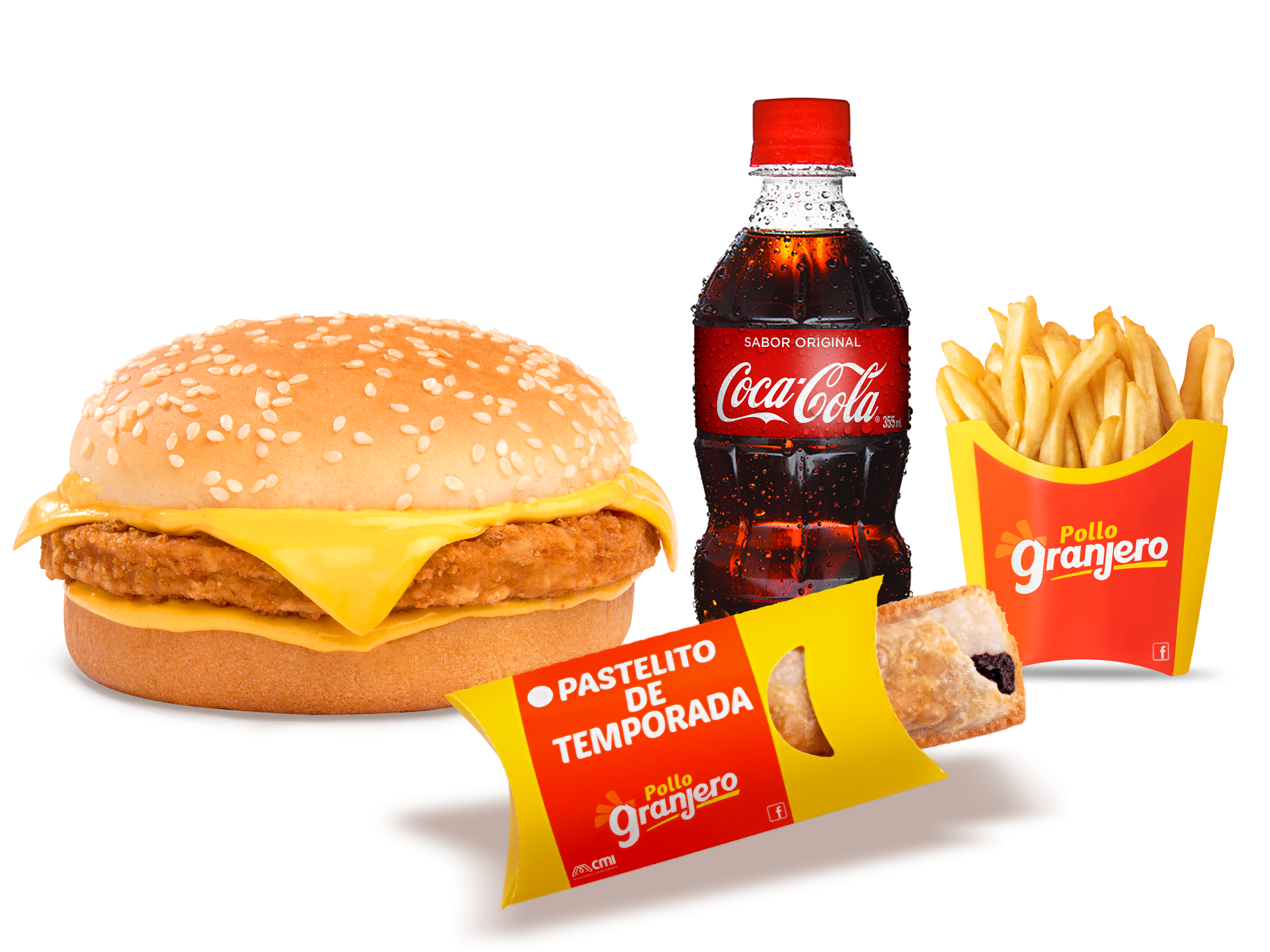 Hamburguesa con Queso + 1 Papa Pequeña + Pie + Beb