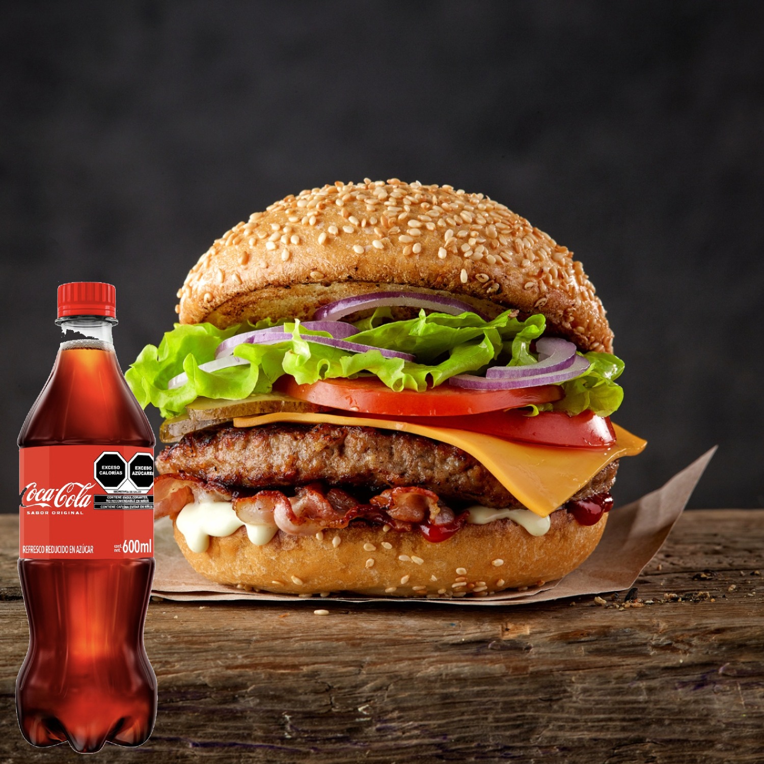 Combo-Coca Cola + Champiburger + Coca Cola 600 Ml