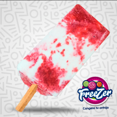 Paleta de Crema Sabor Fresas con Crema