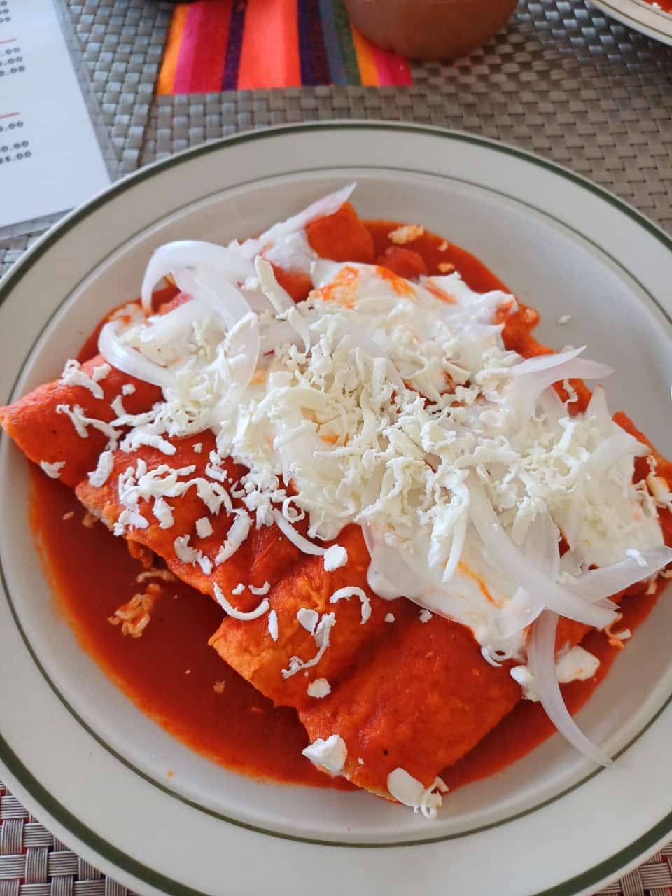Enchiladas Rojas con Pollo