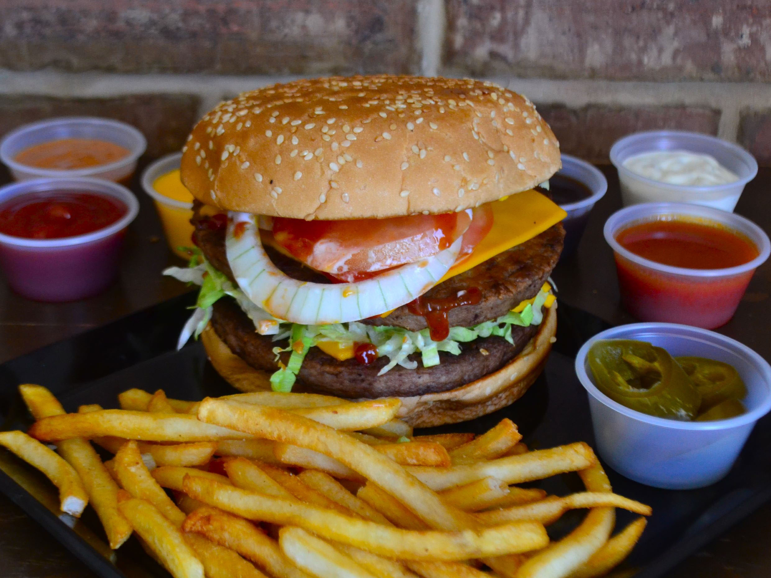 Hamburguesa Doble con papas
