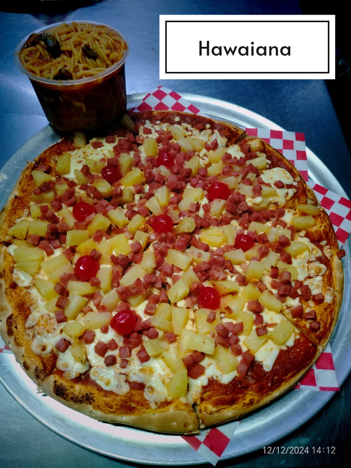 Pizza Hawaiana+Espaguetti