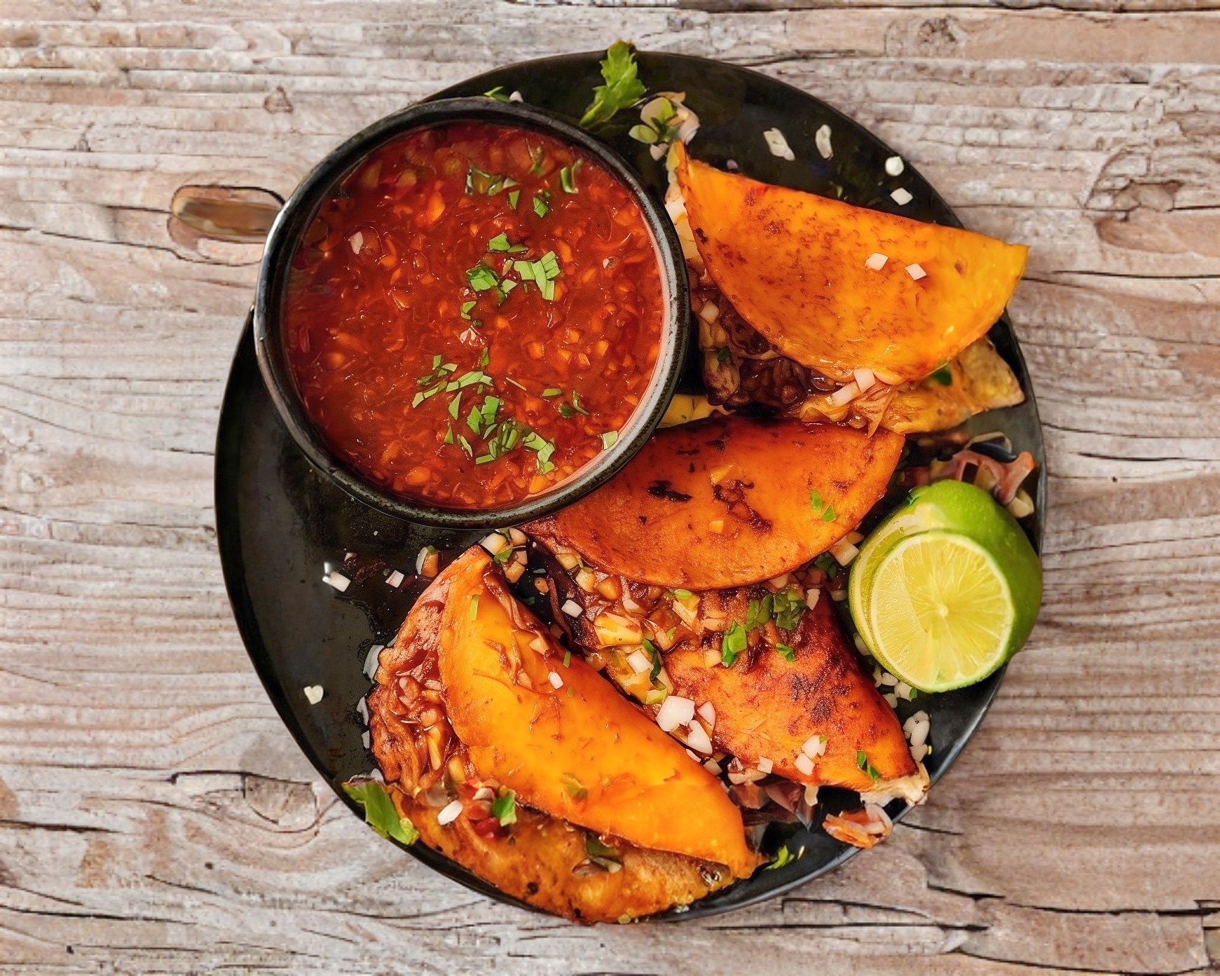 Combo 8 (3quesabirrias,3tacosdorados,medioconsome)