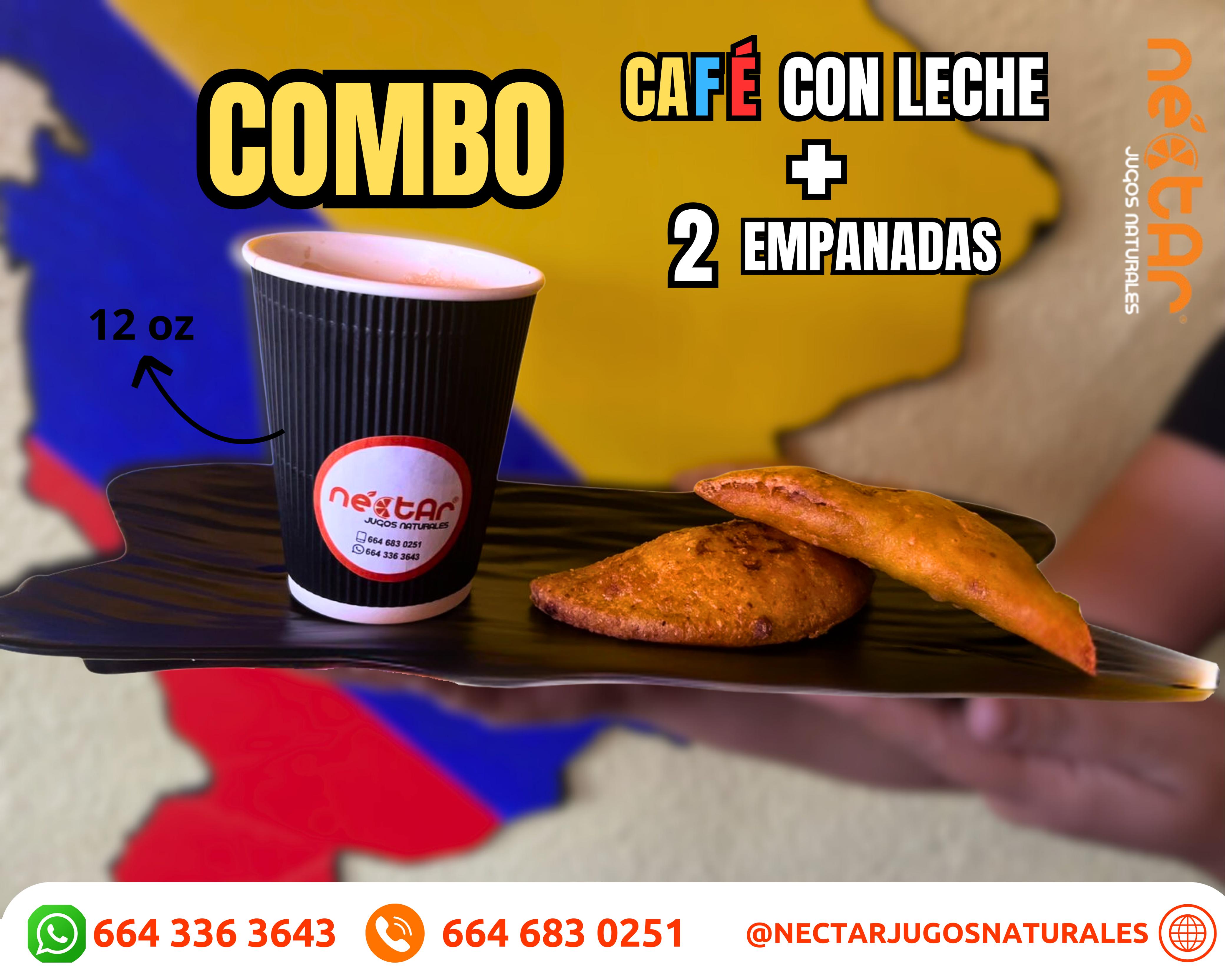 Combo: 2 empanadas + Café regular colombiano 12oz