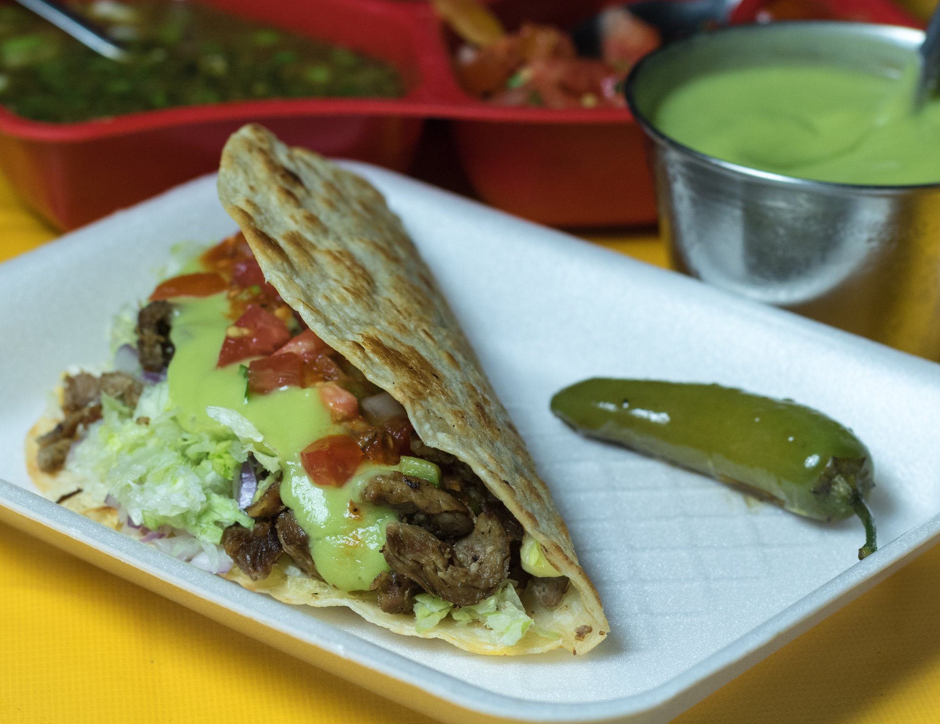 Quesadilla de harina de pastor