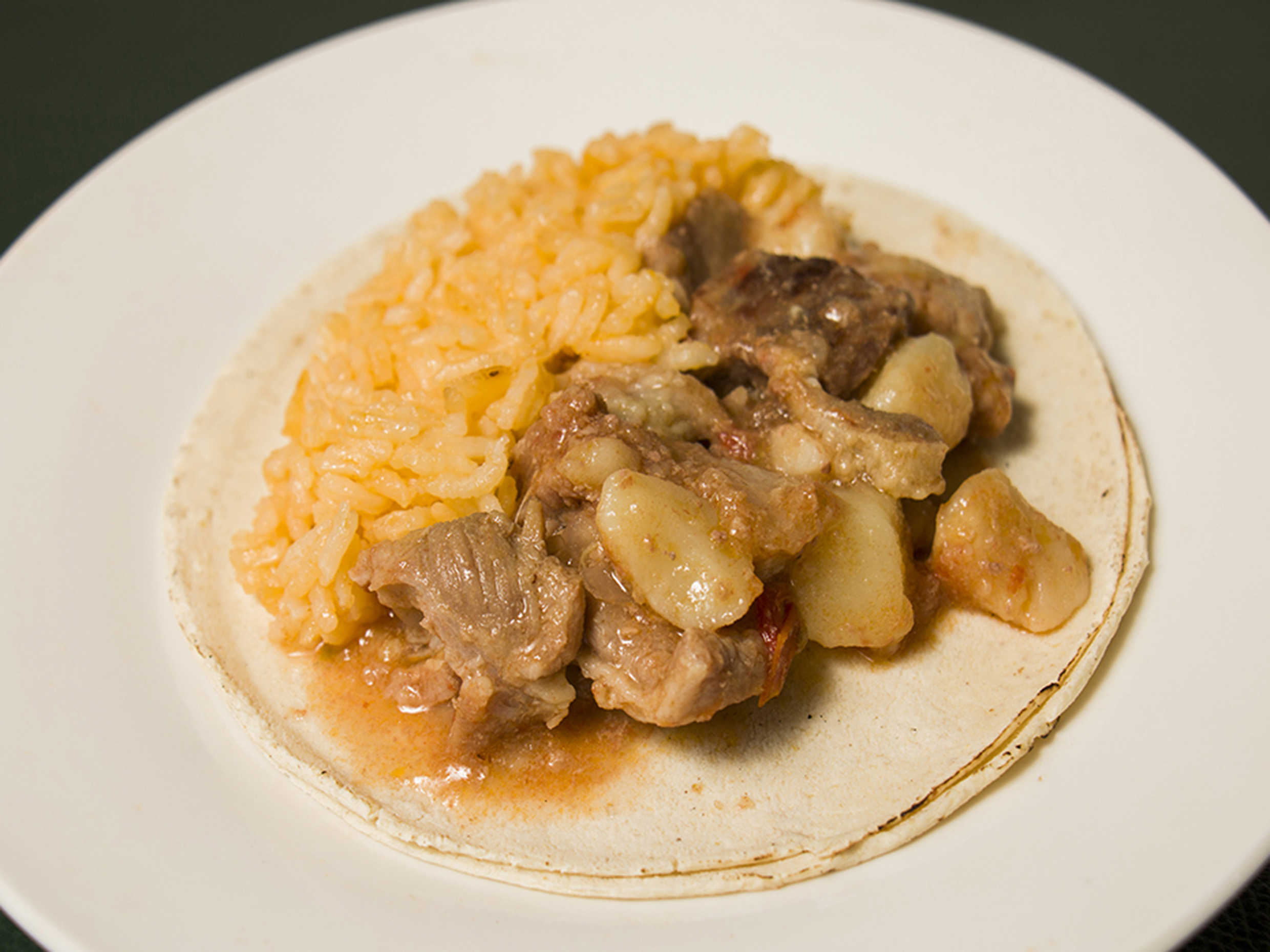 Taco de Bistec a la mexicana.