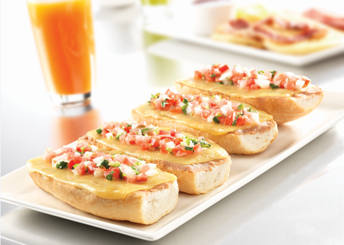 Molletes con Jamón