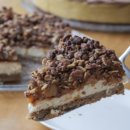 Skinny Apple Crumble Cheesecake