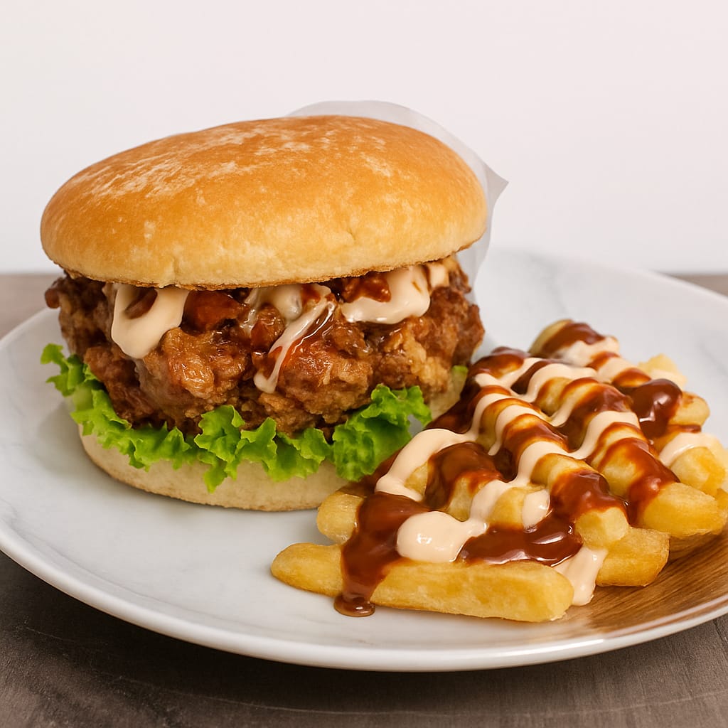 Hamburguesa Mixta + papas
