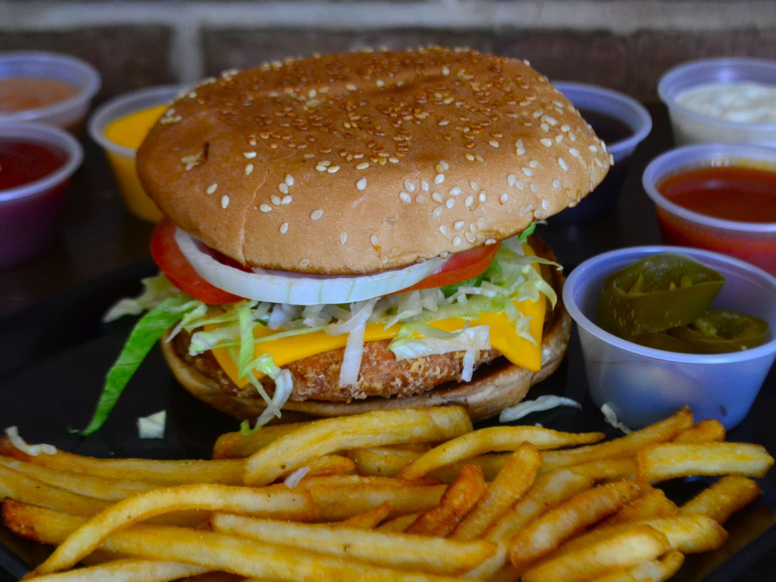 Hamburguesa Pollo con papas