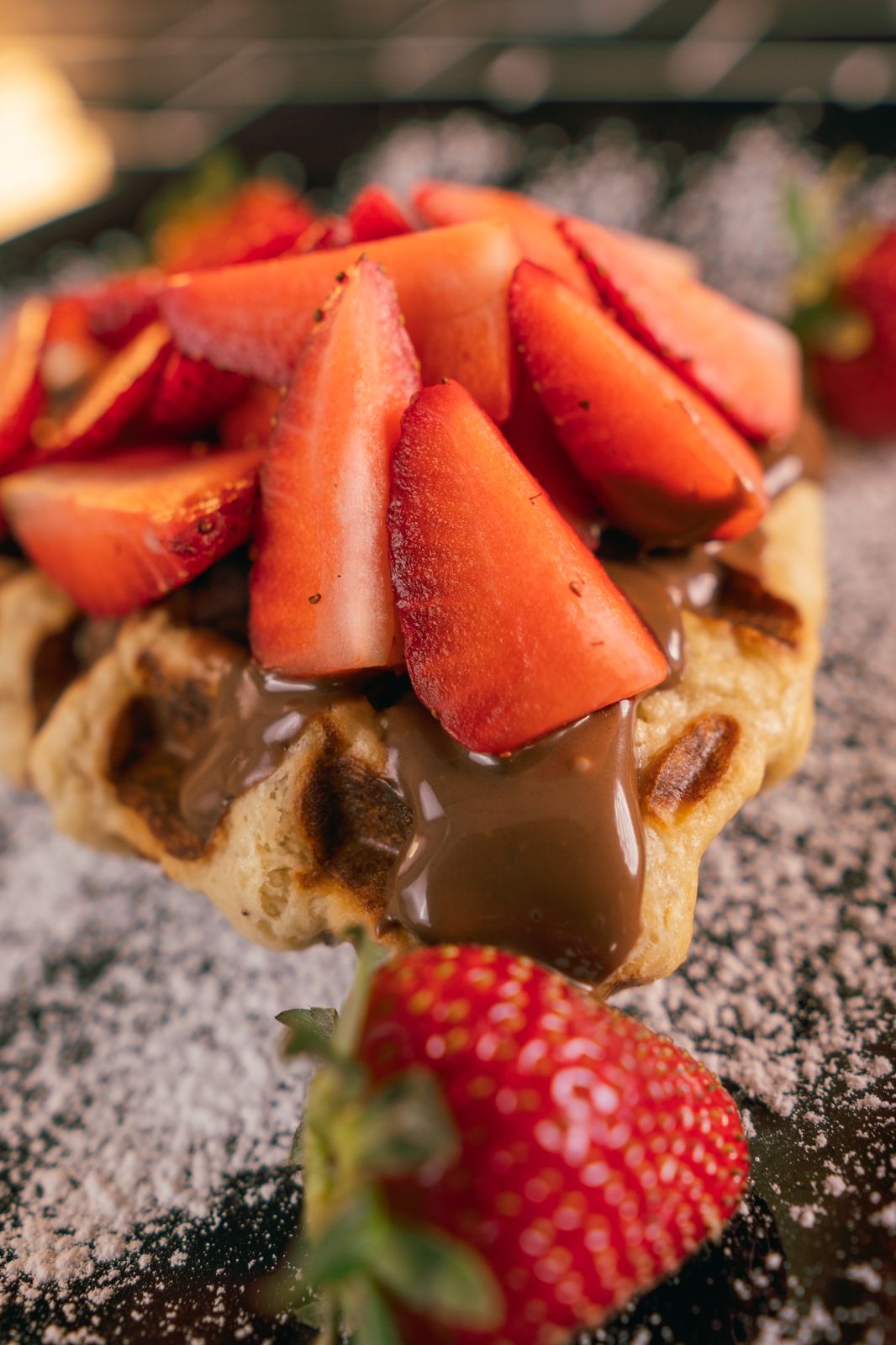 Waffle de Nutella y Fresa