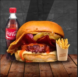 Combo Burger Pig + Papas en Casco + Gaseosa