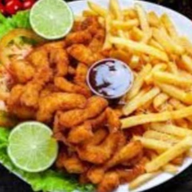 Porção de Gurjão de Peixe com Batata Frita