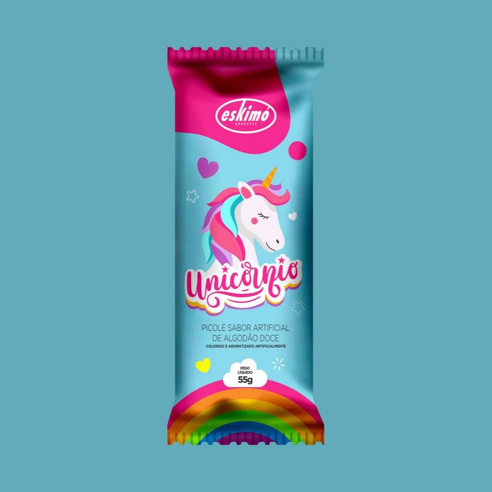 Picolé artificial sabor de algodão doce