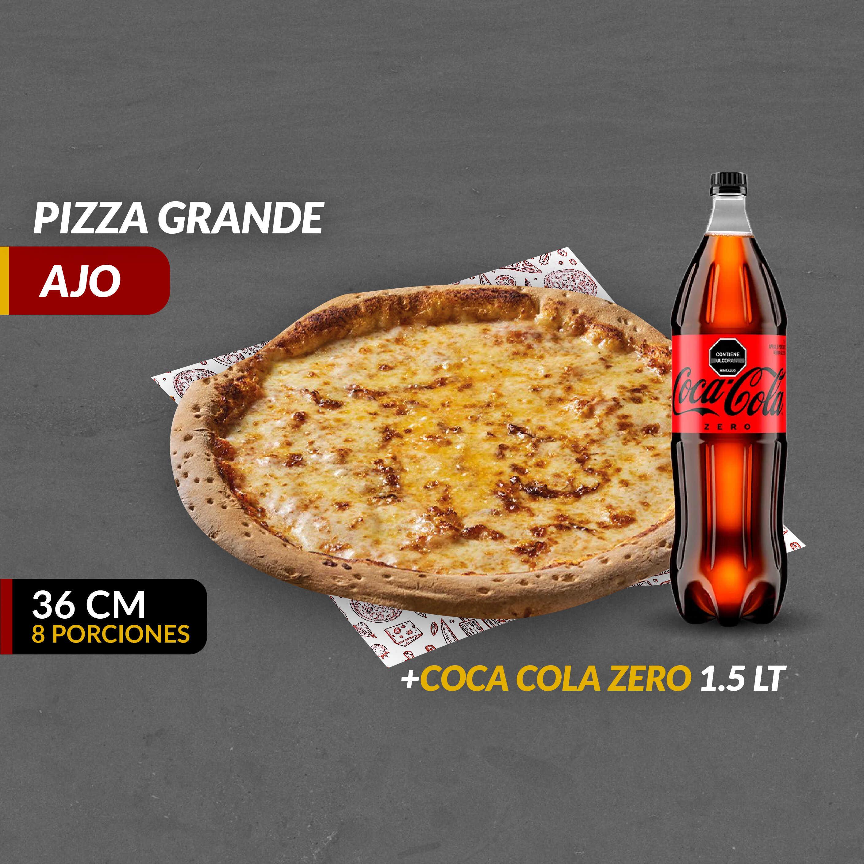 Pizza XGrande Queso con Ajo
