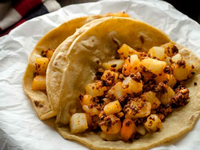 Taco con Chorizo y Papas