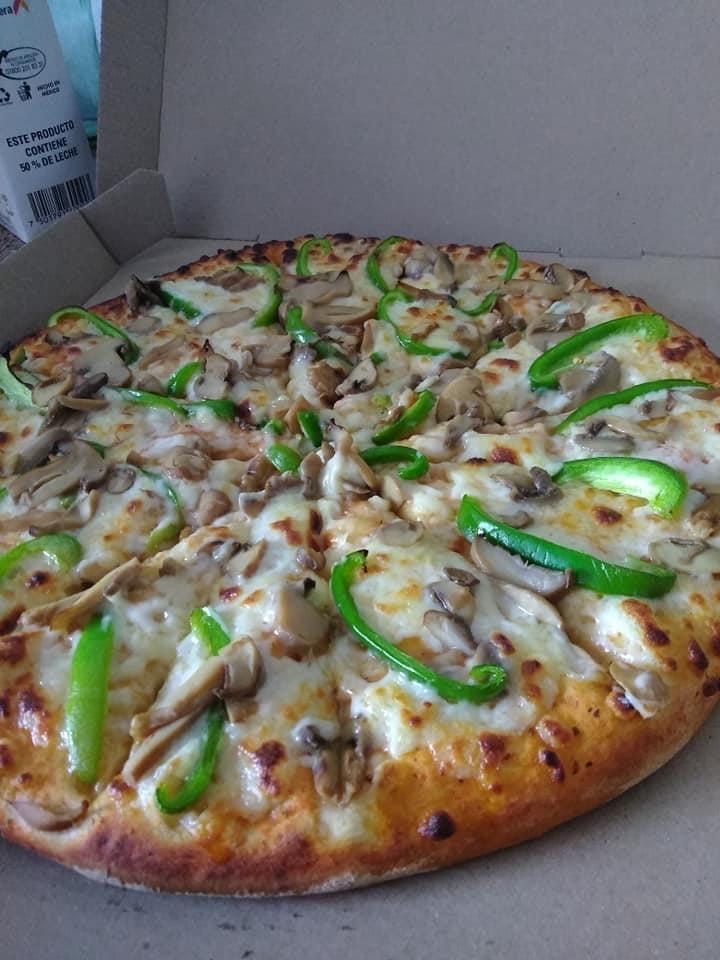 Pizza de Champiñones con Pimiento