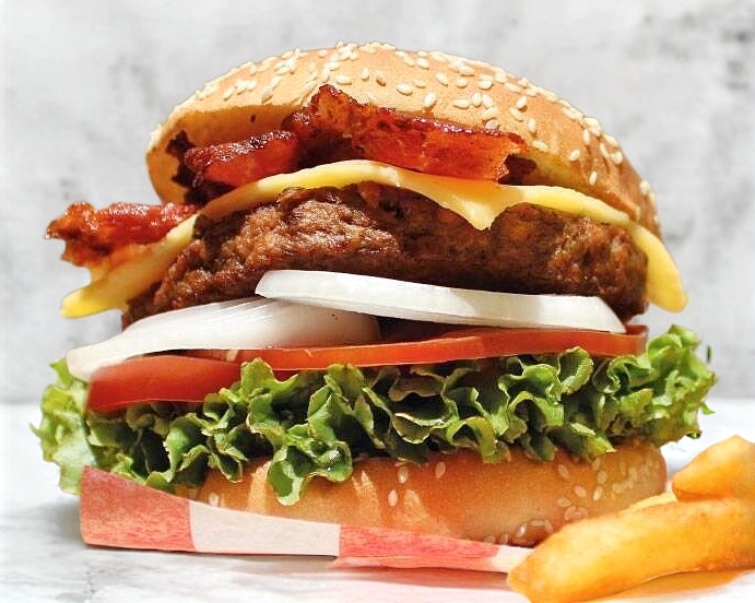 Hamburguesa Arrachera ~ más Tocino