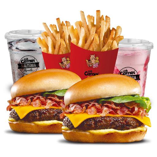 Burguer Dúo x2 con Malteada