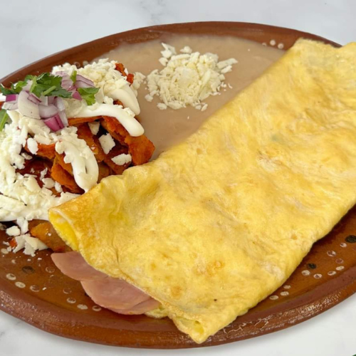 Omellete de Jamón con Extra de Chilaquiles